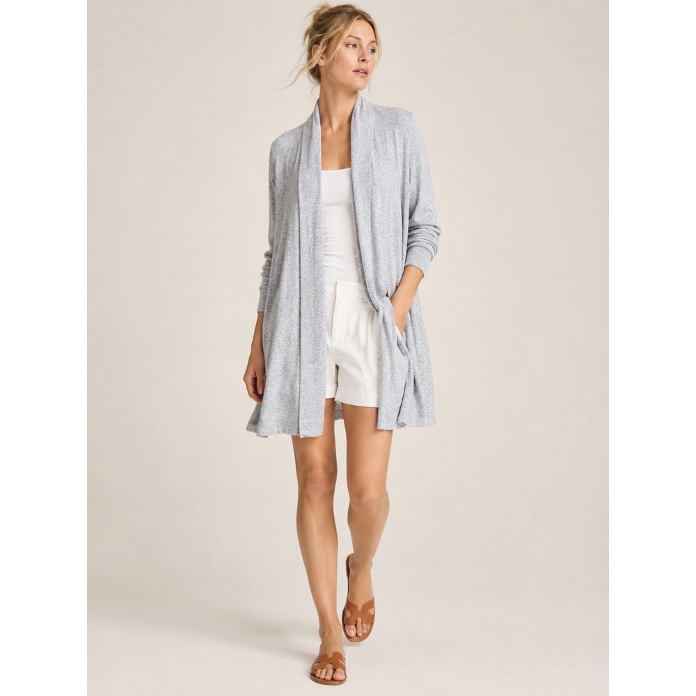Banana Republic Open Front Duster Womens M Grey Sweater Shawl Cardigan